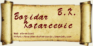 Božidar Kotarčević vizit kartica